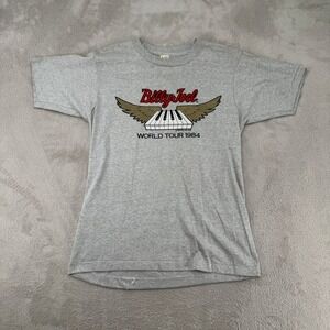 VTG 80s Screen Stars Billy Joel Keeping The Faith World Tour Shirt Mens L Gray